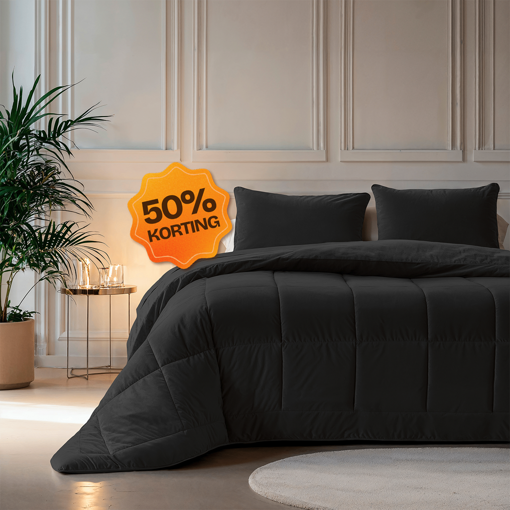 CloudSoft Velvet | Zwart Dekbed en Overtrek in 1!