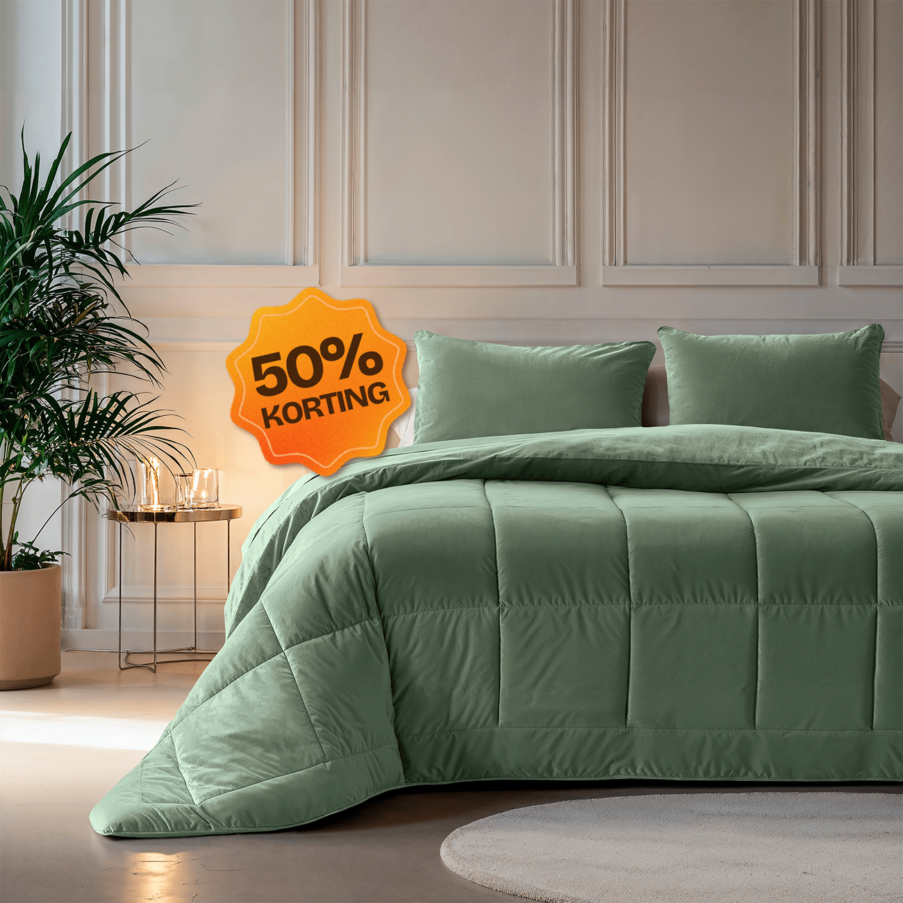 CloudSoft Velvet | Groen Dekbed en Overtrek in 1!