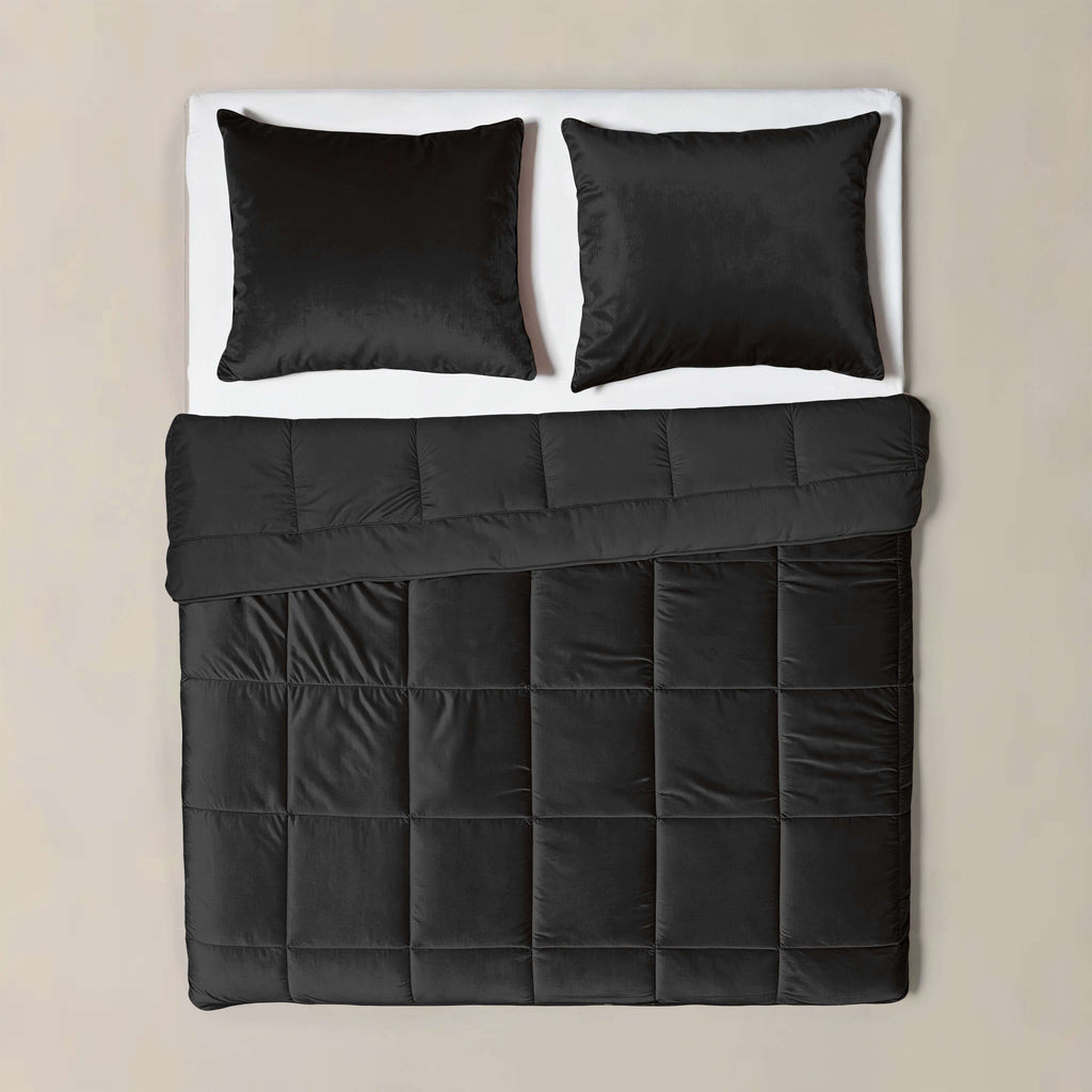 CloudSoft Velvet | Zwart Dekbed en Overtrek in 1!