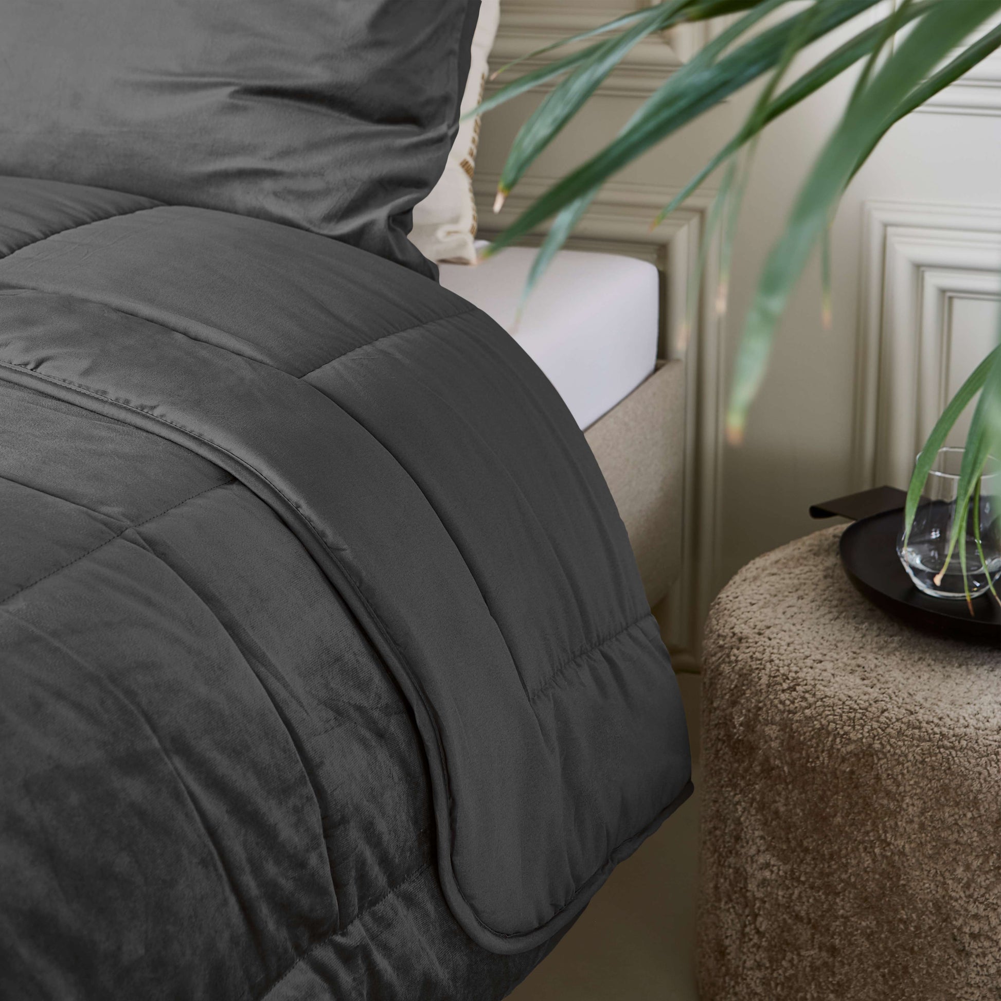 CloudSoft Velvet | Taupe/Grijs Dekbed en Overtrek in 1!