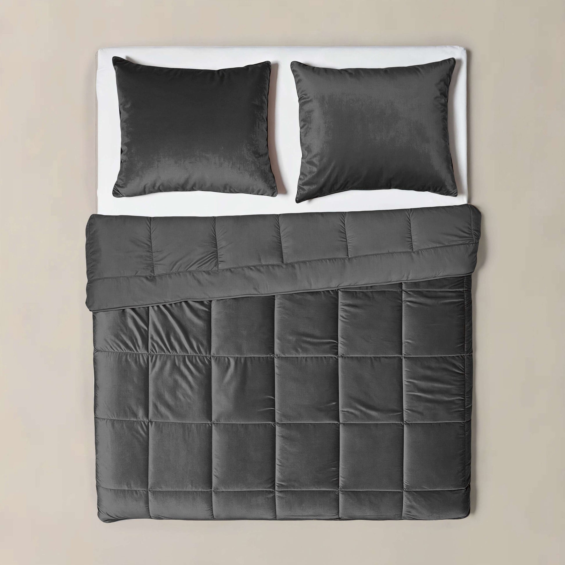 CloudSoft Velvet | Taupe/Grijs Dekbed en Overtrek in 1!