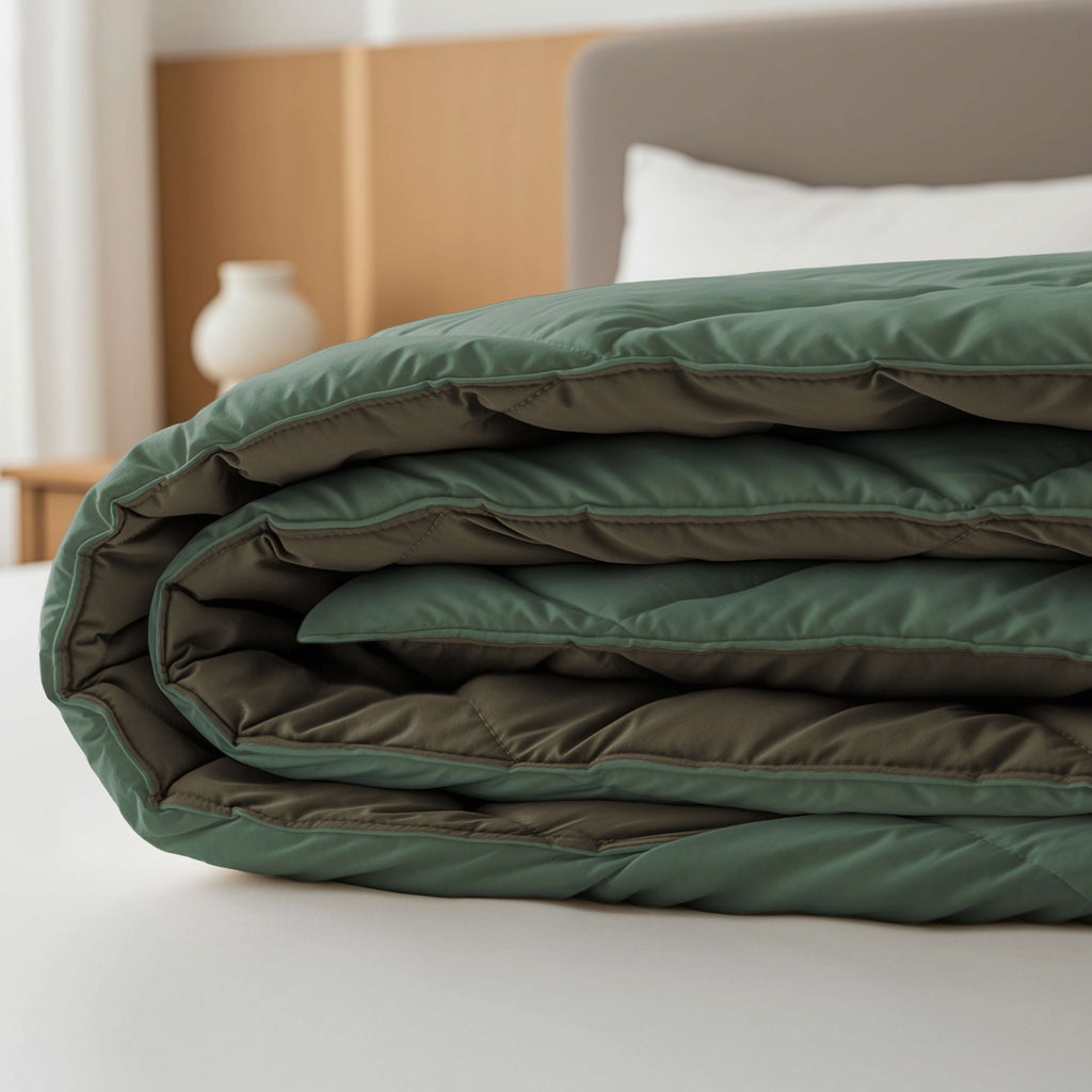 CloudSoft Diamond | Groen/Kaki Dekbed en Overtrek in 1!