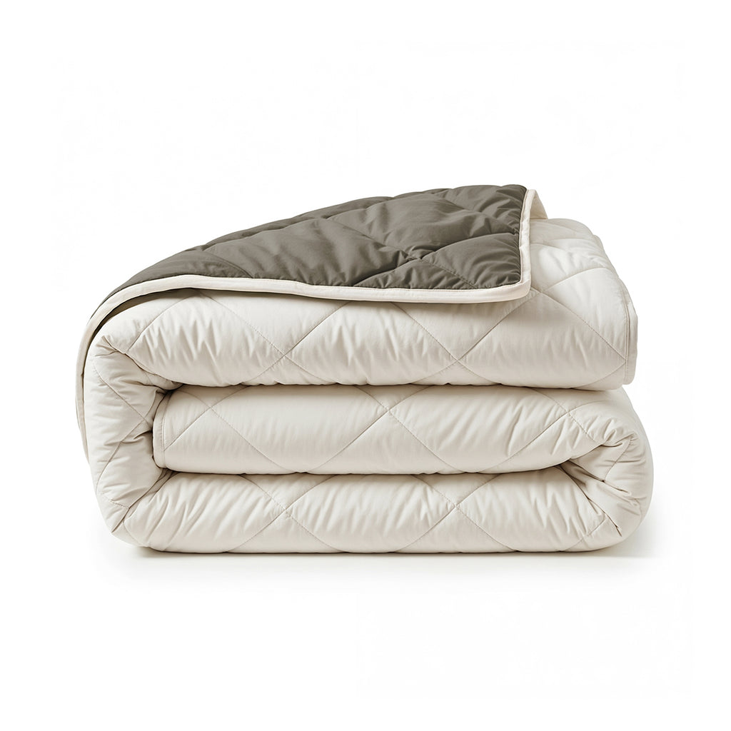 CloudSoft Diamond | Creme/Kaki Dekbed en Overtrek in 1!