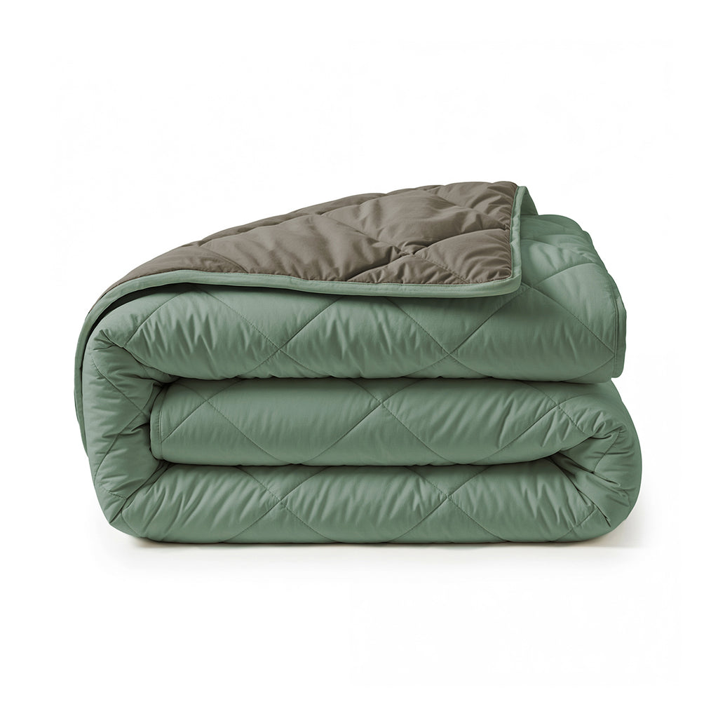 CloudSoft Diamond | Groen/Kaki Dekbed en Overtrek in 1!