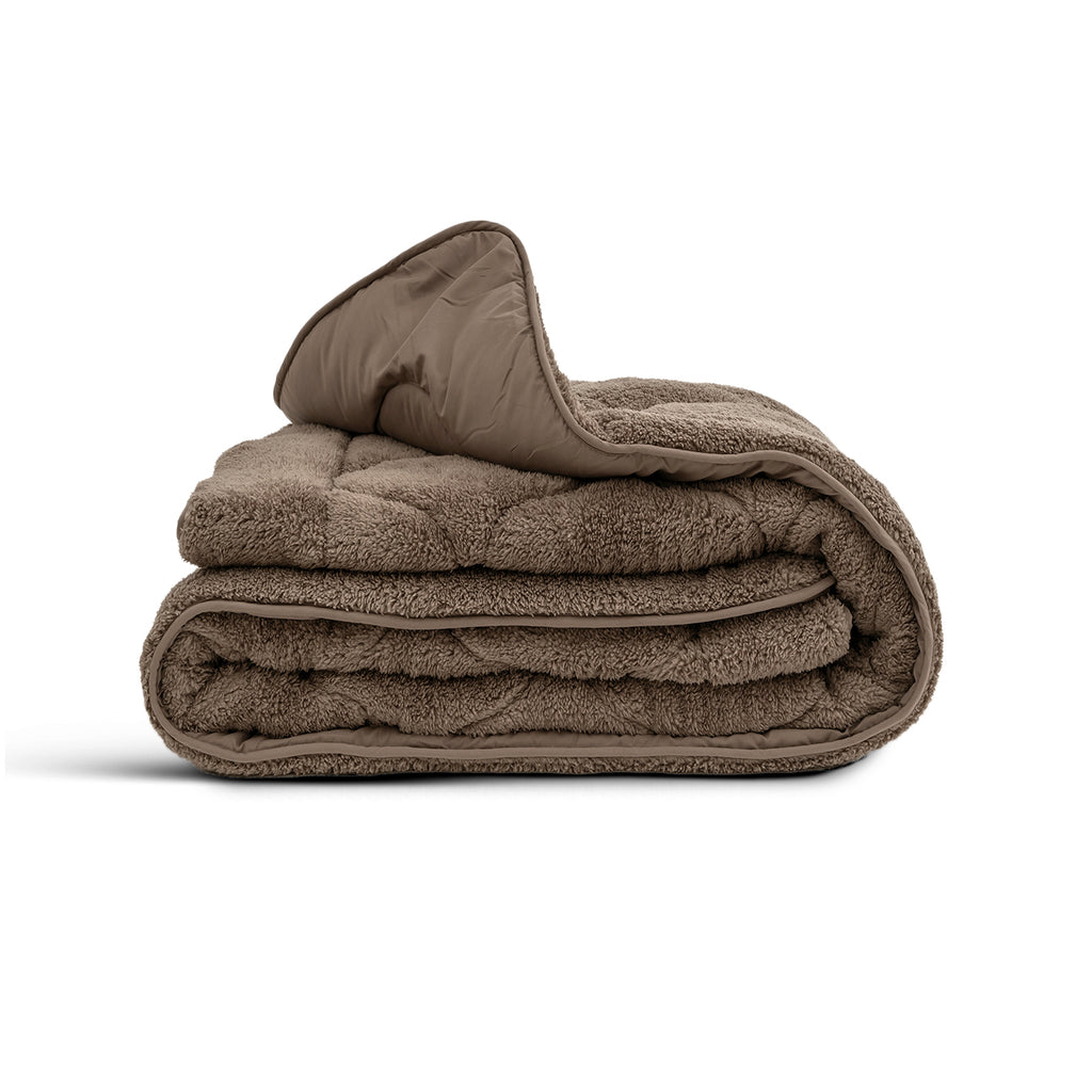 CloudSoft Teddy | Taupe/Bruin Dekbed en Overtrek in 1!