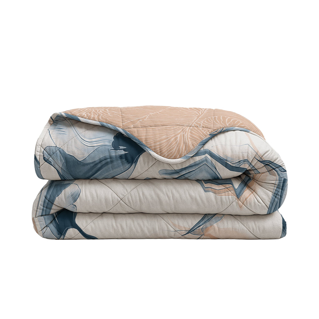 CloudSoft Comfort | Blauwe Bloem Dekbed en Overtrek in 1!