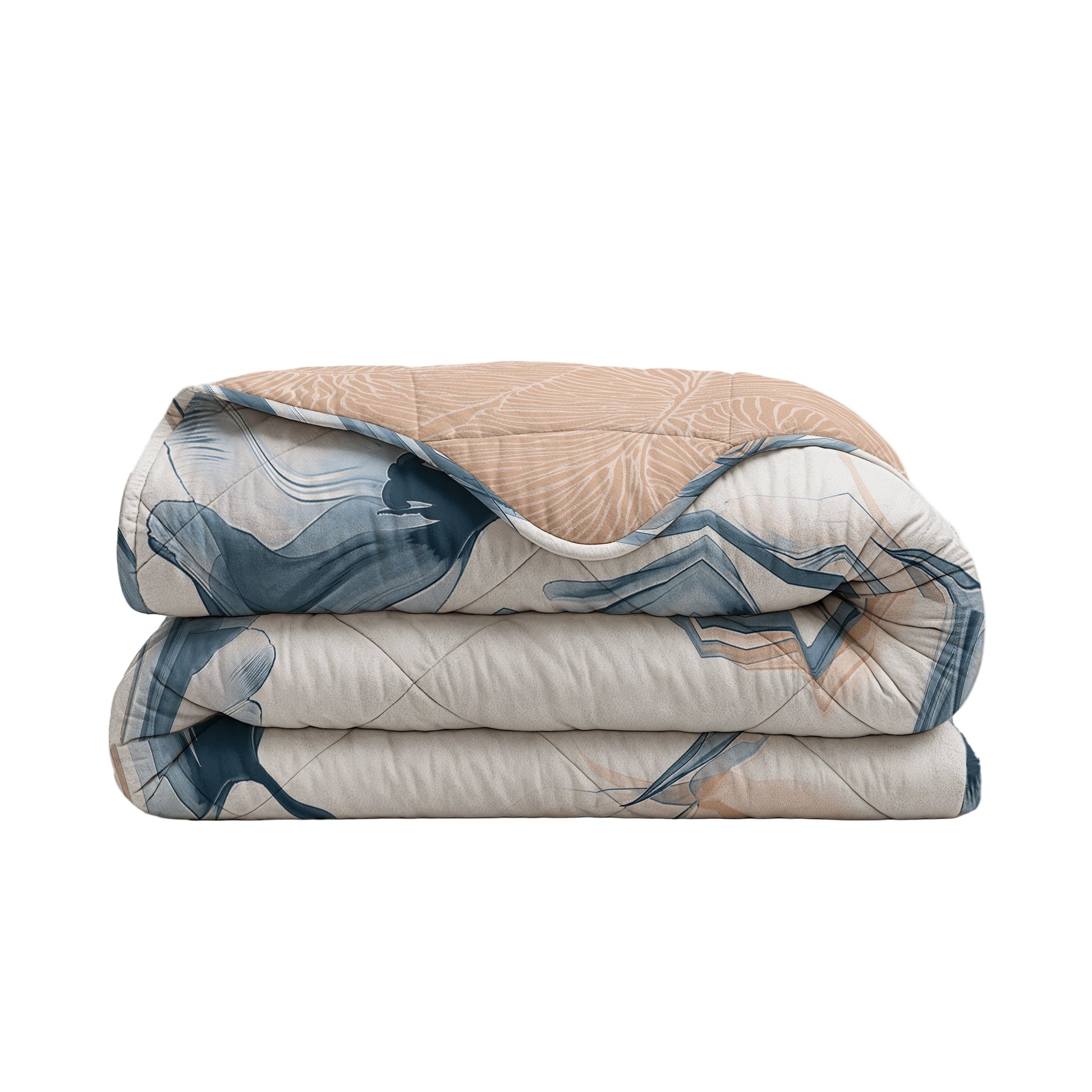 CloudSoft Comfort | Blauwe Bloem Dekbed en Overtrek in 1!