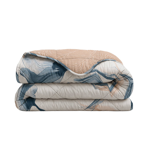 CloudSoft Comfort | Blauwe Bloem Dekbed en Overtrek in 1!