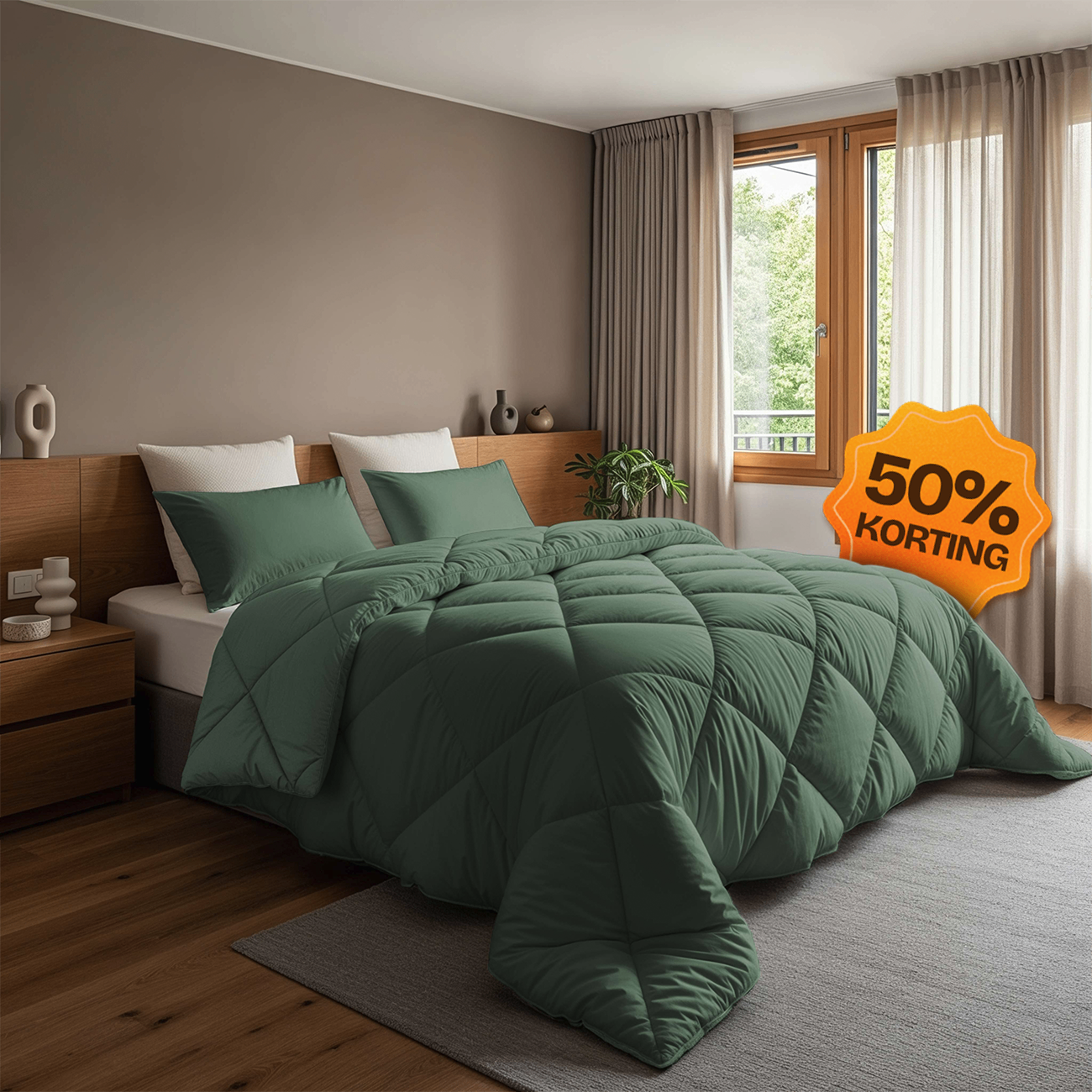 CloudSoft Diamond | Groen Dekbed en Overtrek in 1!