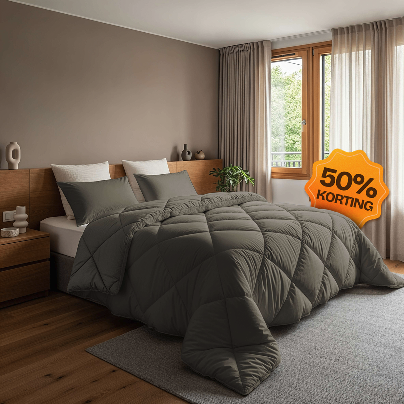 CloudSoft Diamond | Kaki Dekbed en Overtrek in 1!