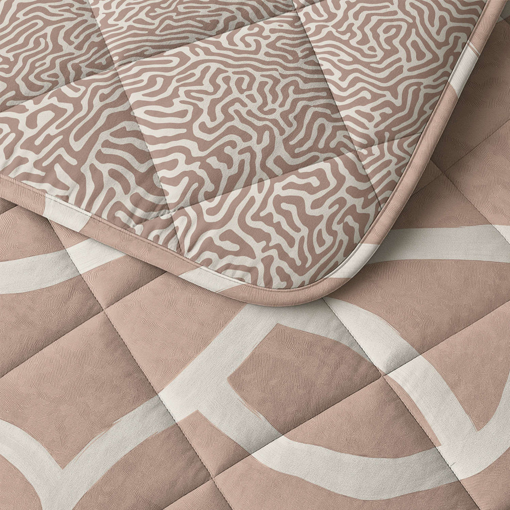 CloudSoft Comfort | Zand Lijnen Dekbed en Overtrek in 1!