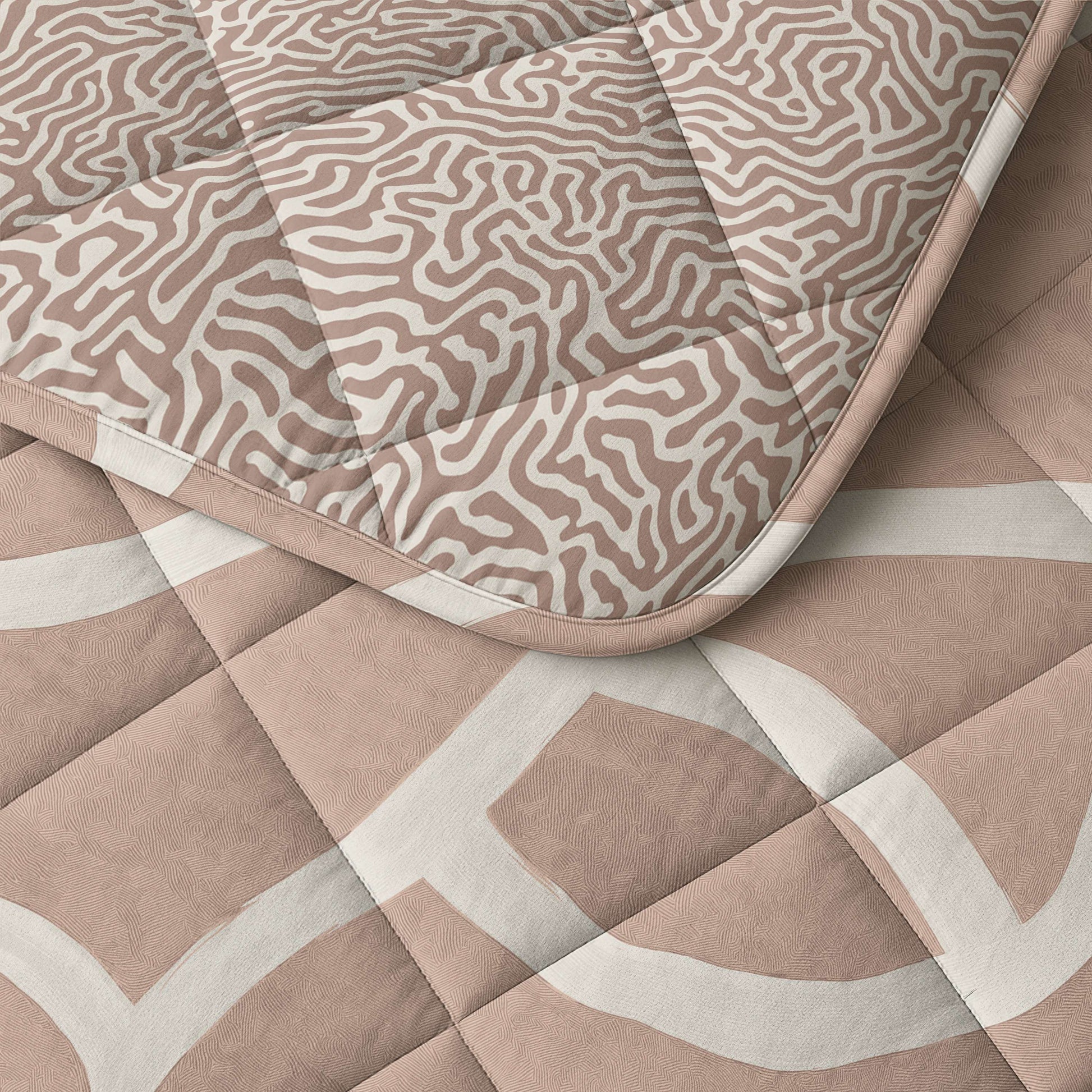 CloudSoft Comfort | Zand Lijnen Dekbed en Overtrek in 1!