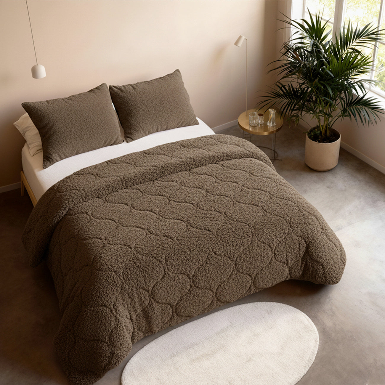 CloudSoft Teddy | Taupe/Bruin Dekbed en Overtrek in 1!