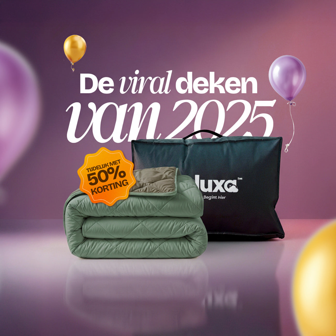 CloudSoft Diamond | Groen/Kaki Dekbed en Overtrek in 1!