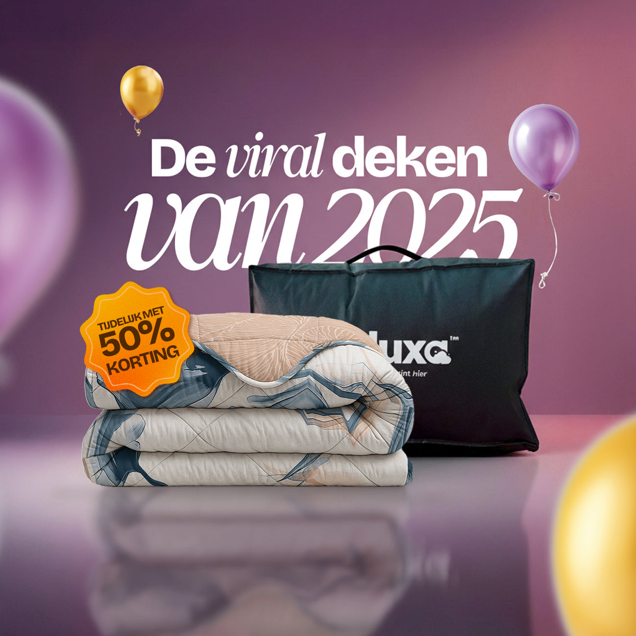 CloudSoft Comfort | Blauwe Bloem Dekbed en Overtrek in 1!