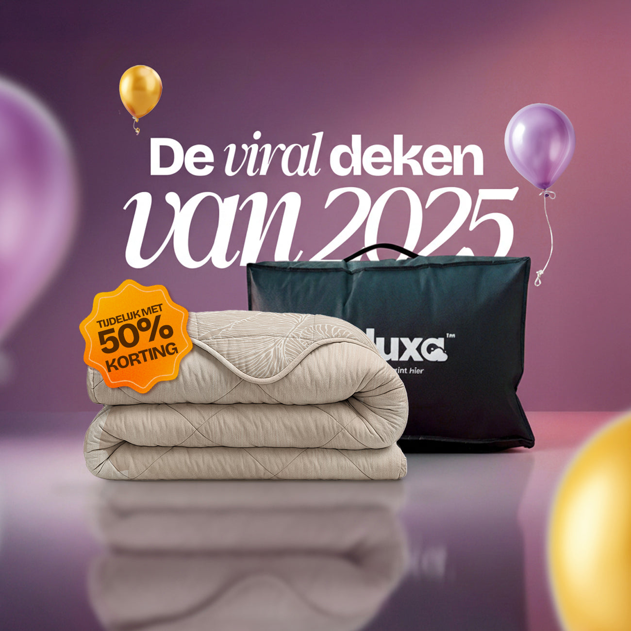 CloudSoft Comfort | Zand Driehoeken Dekbed en Overtrek in 1!